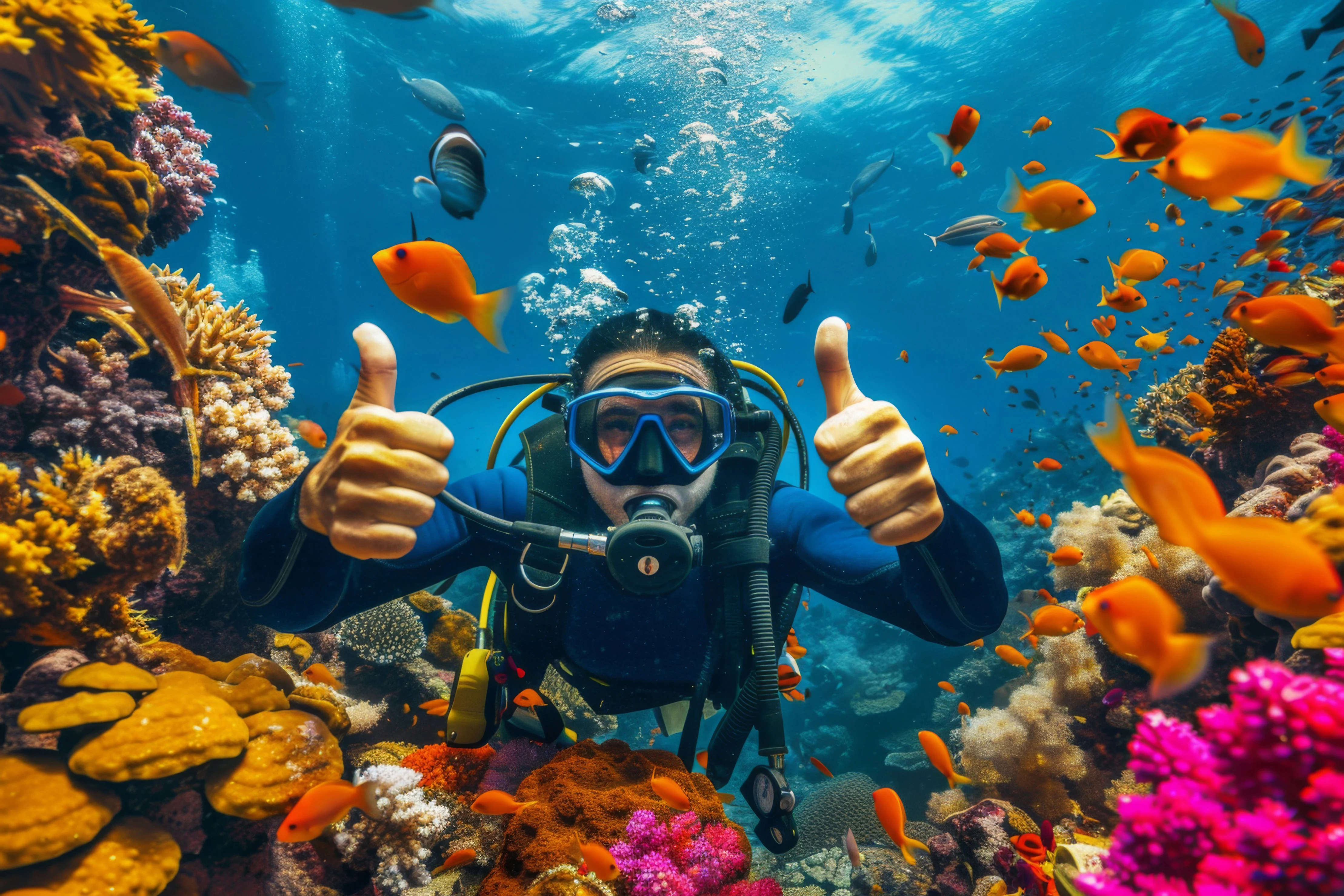 image of a diver snorkerling in watamu